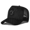 Unisex round label baseball cap with embossed emblem, spring and summer sun shading mesh truck driver cap, casual outdoor sun protection cap duckbill cap, Y2K style, casual hat, fashionable and versatile