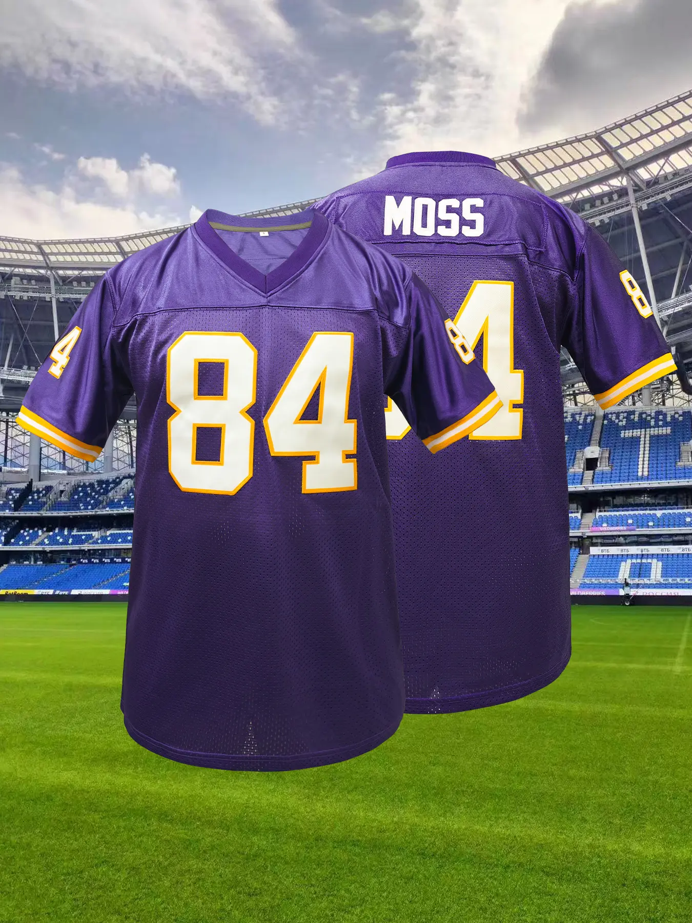 Men's Vintage Viking #84 Retro American Football Jersey, Name and Number Stitched Rugby Jersey, Sport Jersey, Sports Jersey, Lightweight Jersey, Breathable Short Sleeve T-shirt, Casual Loose-fitting Shirt, Gift for Training, Thanksgiving, Christmas