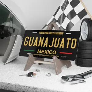 Guanajuato License Plate and License Plate Modern Black, Mexican State Car Plate, Placas Guanajuato