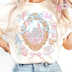 [SALE UP TO 30%] Coquette Bow Castle Shirt, Kingdom Girly Girl Trip Shirt, World Disneyland Birthday Girl, Fantasia Baby Tee