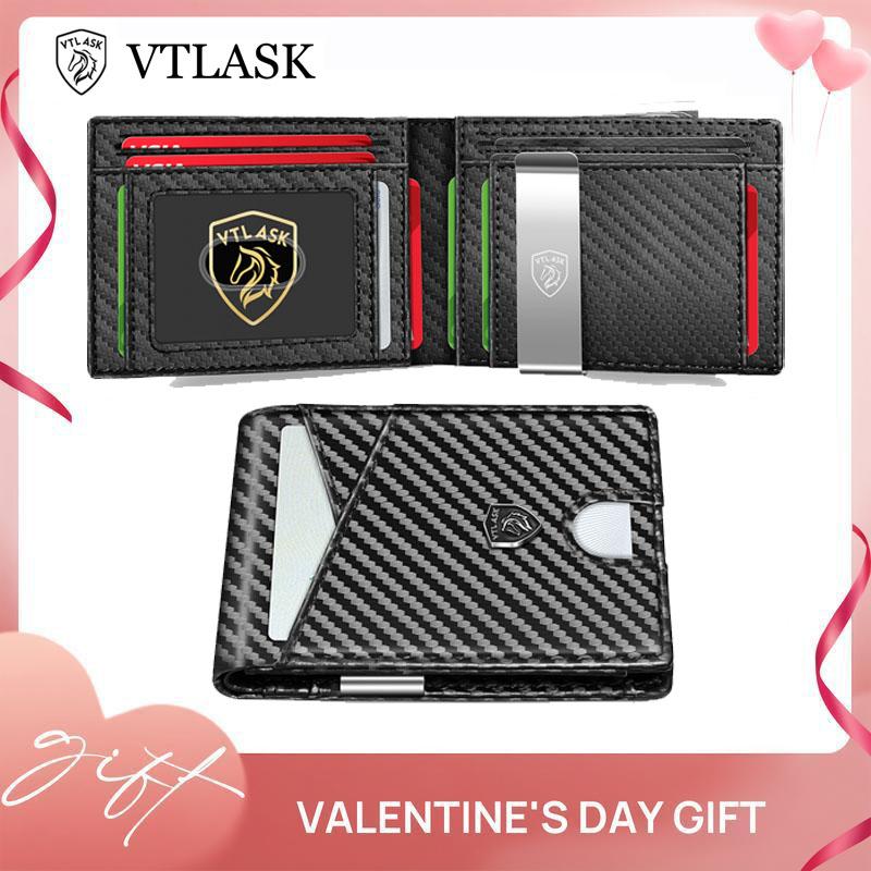 VTLASK Men's Slim Wallet with RFID Blocking Men gifts Holidays Best Gift Ideas