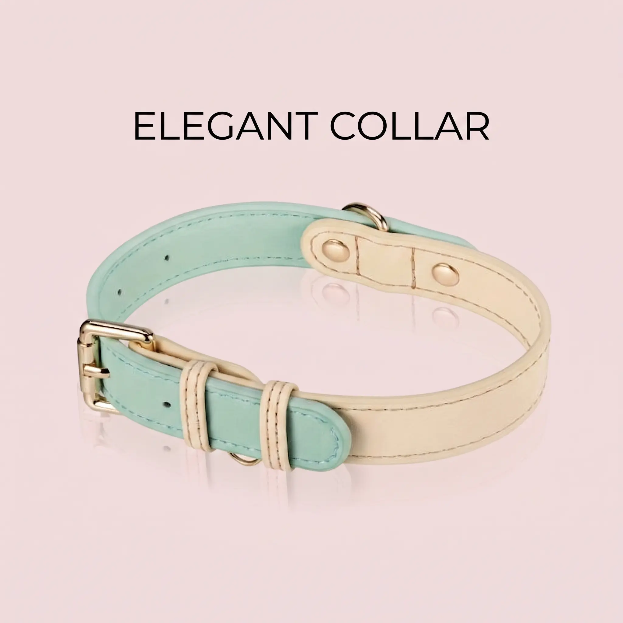 Double Stitched Adjustable Leather Dog Collar - Durable Pet Collar for Daily Walking, Available in S, M, L Sizes