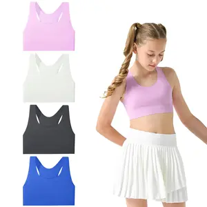 Sascina Girls Training Bras 7-12 Seamless First Bra Racerback Light Sports Bras - No Pads, Chest Double Lined