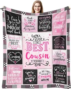 Cousin Gifts for Women, Gifts for Cousins Female Woman, Best Cousin Ever Gifts, Favorite Cousin Gifts for Girls, Cousin Birthday Gifts for Women Throw Blanket 60"x50"