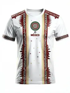 Mexico National Team Soccer Jersey Featuring Authentic Aztec Cultural Elements, Snake Pattern Design, Suitable for Matches and Daily Wear, Football Jersey