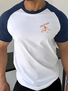 Men's Regular Fit Cartoon Print Tee, Casual Short Sleeve Round Neck T-Shirt for Summer, Fashion Men's Top for Daily Wear