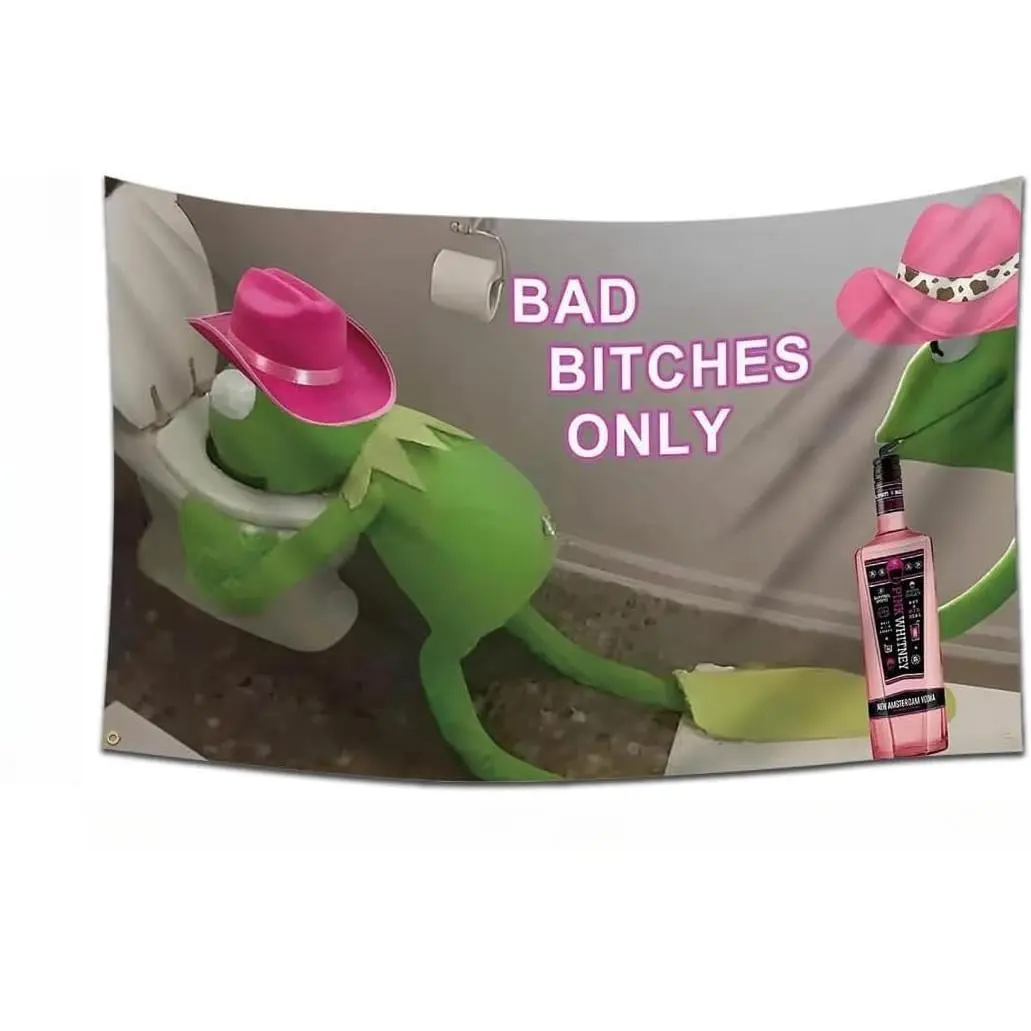 Funny Quote Humorous Art Wall Decor Multi-Size "Bitches Only" Banner Flag Tapestry, for Parties & Bars Dormitory Decor, Home Supplies Gift, Printed