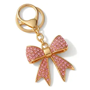 Biddlebee Pink Diamond Bow Charm | Pavé Pink Crystal Bow on Rose Gold-Tone Hardware | Hive Charm for Tumblers & Bags