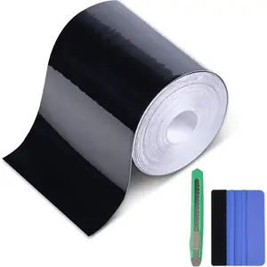 Gloss Black Vinyl Wrap for Chrome Delete, 3 Inch x 30ft Automotive Grade Self-Adhesive Tape DIY  Exterior Door Edge Guard, Window Sill Trim Protection Anti-Scratch