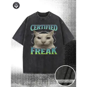 A 230G T-Shirt Featuring a Fun Cat Design, Made from Premium Wax-Printed, Machine Washable, And Has a Thickness Ideal for Summer Wear, Outdoor Activities, And As Gifts for Holidays