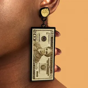 Harriet Tubman Earrings, Black History Statement Jewelry, Black Culture Studs, 20 Bill Inspired, Women’s History Gift, Feminist, Girl Power