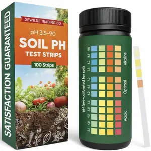 Soil Test Kit 100 Soil pH Test Strips 3.5-9 Range for Garden Lawn & Indoor Plants Easy At-Home Soil Testing