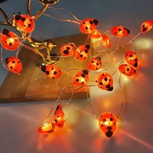 Elf Beetle Shaped Silver Wire Copper Wire String Lights Colorful Ladybug Holiday Animal Colorful Ball String Lights
