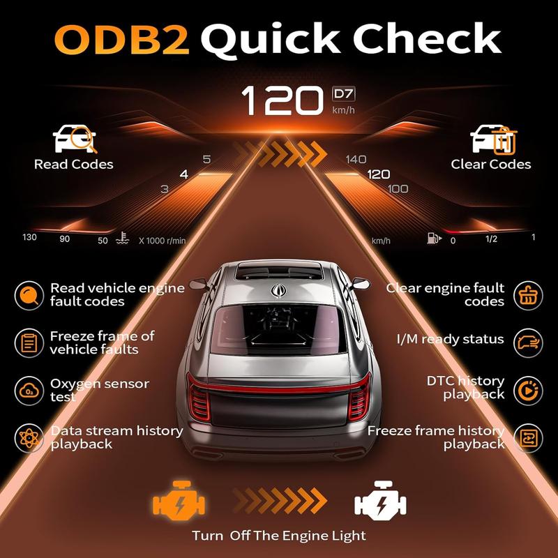 Hexibii 2-in-1 OBD2 Scanner Car Battery Tester ,PRO OBD2 Scanner Diagnostic Tool, Car Code Reader with Battery Tester, Check Engine Code Reader with Reset OBDII, Real-Time Date, DTC Lookup, Scan Tool for All OBDII Protocol Cars Since 1996