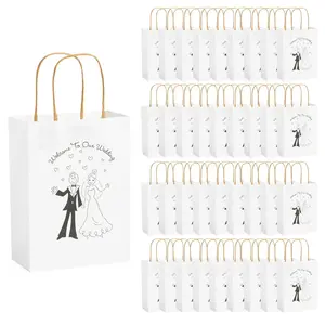 Medium Happy Couple Kraft Paper Gift Bags - 36 Pc.