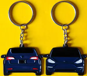 Keychain For Tesla Model 3 2-SIDED Key Ring Unique & Cool Gift For Car Guys, Enthusiasts Dad, Boyfriend, Girlfriend, EV Electric Vehicle, Him, & Her