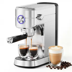 COWSAR 20 Bar Espresso Machine, Professional Espresso Maker with Milk Frother Steam Wand, Compact Stainless Steel Coffee Machine with 40.5oz Removable Water Tank for Cappuccino, Latte