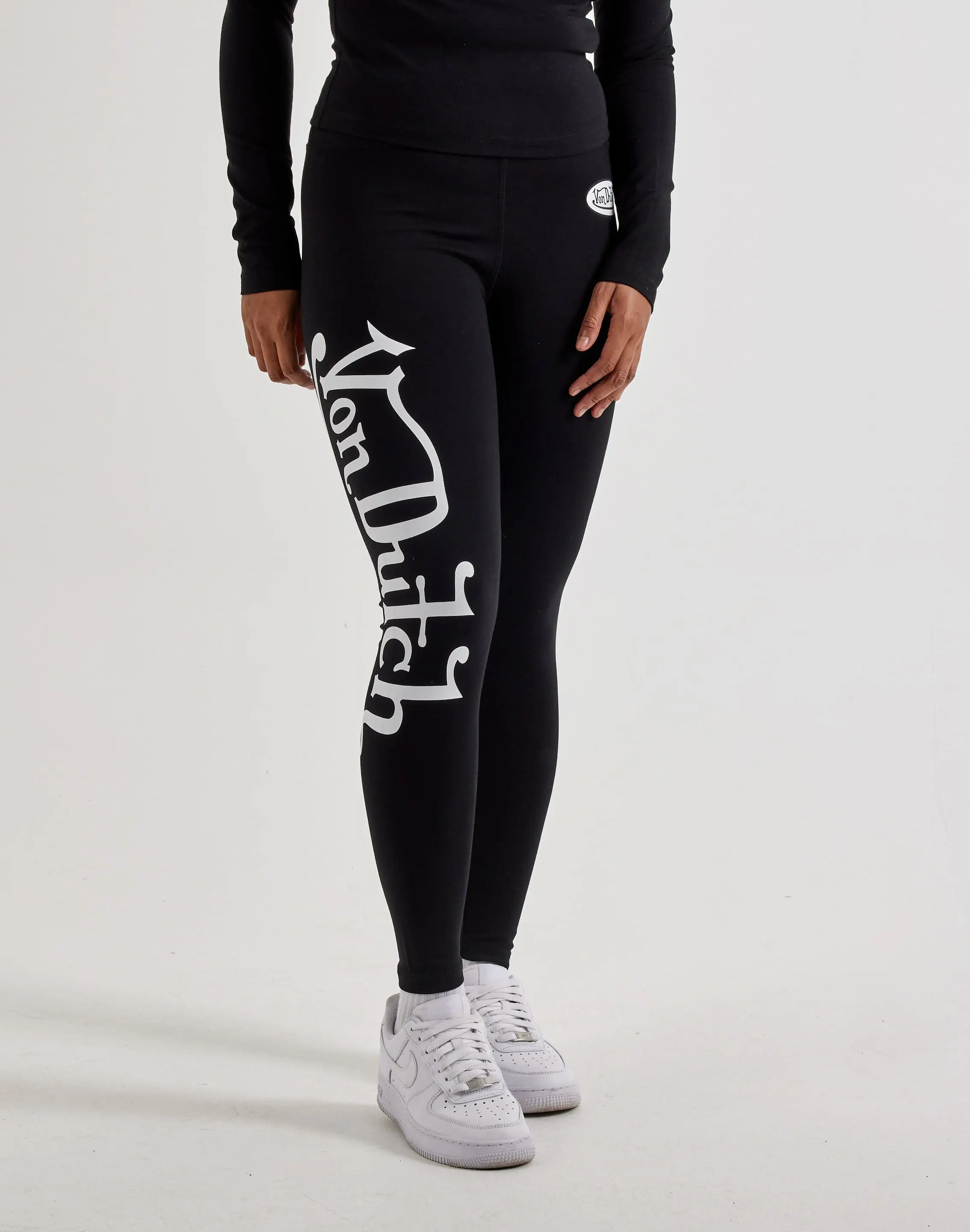 Womens Von Dutch Side-Logo Leggings