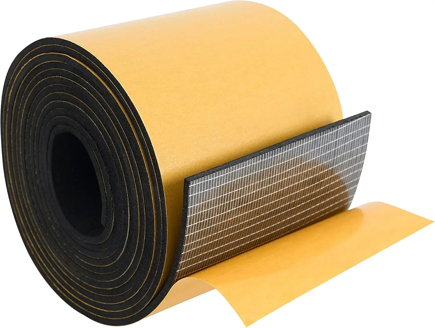 High Density  Weather Stripping Door Seal Strip Insulation Tape Roll for Insulating Door Frame, Window, Air Conditioner | Self Adhesive Sealing Weatherstrip (4 in x 1/8 in x 10 Ft, Black)