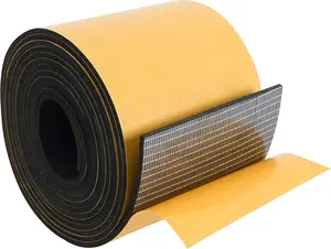 High Density  Weather Stripping Door Seal Strip Insulation Tape Roll for Insulating Door Frame, Window, Air Conditioner | Self Adhesive Sealing Weatherstrip (4 in x 1/8 in x 10 Ft, Black)