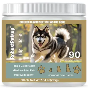 Glucosamine for Dogs Hip & Joint Health Supplement, with Chondroitin & MSM, Supports Healthy Joints & Mobility, Joint Pain Relief Chicken Flavor Soft Chews for All Breeds and Sizes, 90 Ct