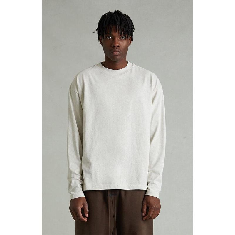 Fear of God ESSENTIALS Men's Heather Oatmeal Classic Long Sleeve T-Shirt