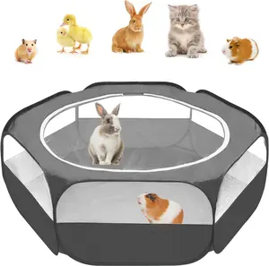 Small  Pop-Up Playpen with Mesh Cover, '' x 23.6'' x 15'' Chicken Brooder Box, Play Pen Indoor Outdoor for Guinea Pigs, Bunny, Rabbits, Ferrets, Chinchillas, Kittens