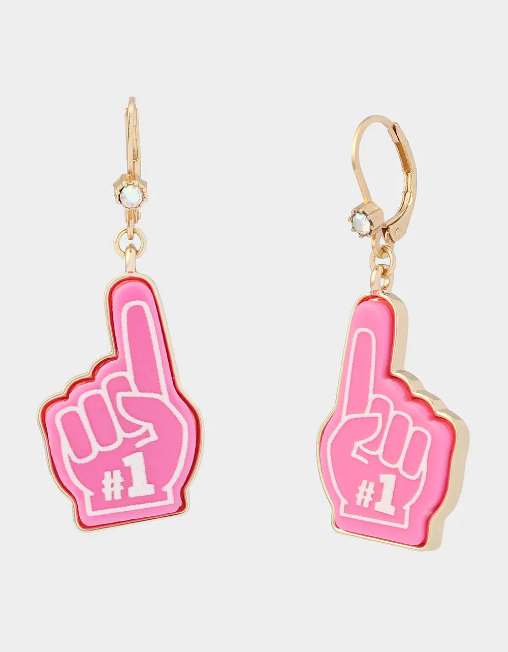 NUMBER ONE LEVERBACK EARRING PINK
