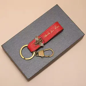 Keychain anti-loss durable pendant, personalized and simple genuine leather keychain ring, men's and women's gift, creative key chain ring