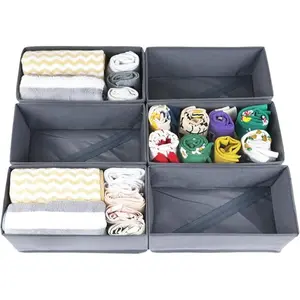 Foldable Drawer Storage Box Set, Multi-Functional Non-Woven Fabric Organizer, Space Saving for Underwear, Socks, Clothing, Desktop Use, Folding Storage Boxes