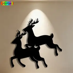 1pc Deer Metal Wall Art, Graceful Deer Statue Mural, Ideal Gift for Christmas, New Year, Nature Decor Enthusiasts, Weather-Resistant Metal Wall Decor Wall Sculptures, Perfect for Living Room Wall & Garden Fence, Charming Indoor Outdoor Decor