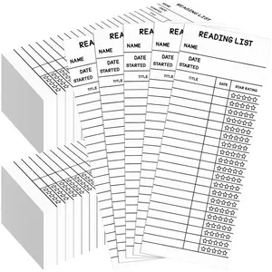 100 count Reading List Bookmark, 3 x 8 Inch Personal Libraries Cards, Reading Log Bookmark for Gifts and Literary Supplies for Reading Enthusiasts (White)