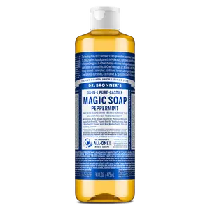 Dr. Bronner's Magic Soap - Peppermint- Pure-Castile Liquid Soap - 16 oz – for face, body wash, hands