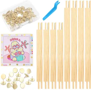 8 PCS Wooden Needlepoint Stretcher Bars, 2 Sizes Canvas Frame with 40 Thumb Tacks, Premium Wooden Stretcher Bars for Needlepoint, Cross Stitch, Embroidery, DIY Handmade Needlework, Art Craft Decor Supplies for Beginner and Professional Crafters Ornaments