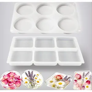 12-Cavity Silicone Coaster Molds Set - Extra Deep 4" Round & Square Molds for Resin. Perfect for Creating Flower Bouquet, Geode, or Abstract Coasters. High-Yield DIY Craft Molds