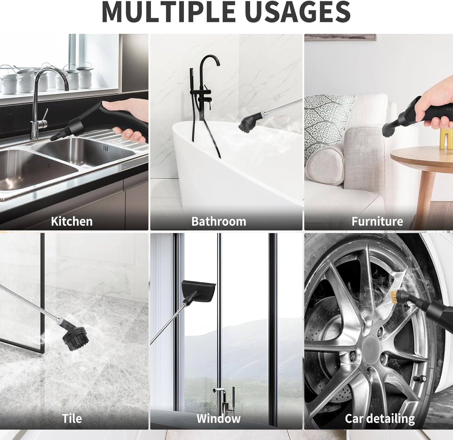 Pressurized Handheld Multi-Surface Natural Steam Cleaner with 14 Accessories, Powerful Chemical-Free Steam Cleaner, Suitable for Home and Cars, Cleaning Washing Machines, Air Conditioners, Kitchens, Summer Appliance Cleaning Tool. Home Use. Pressurized Handheld Multi-Surface Natural Steam Cleaner with 14 Accessories, Powerful Chemical-Free Steam Cleaner, Suitable for Home and Cars, Cleaning Washing Machines, Air Conditioners, Kitchens, Summer Appliance Cleaning Tool. Home Use.