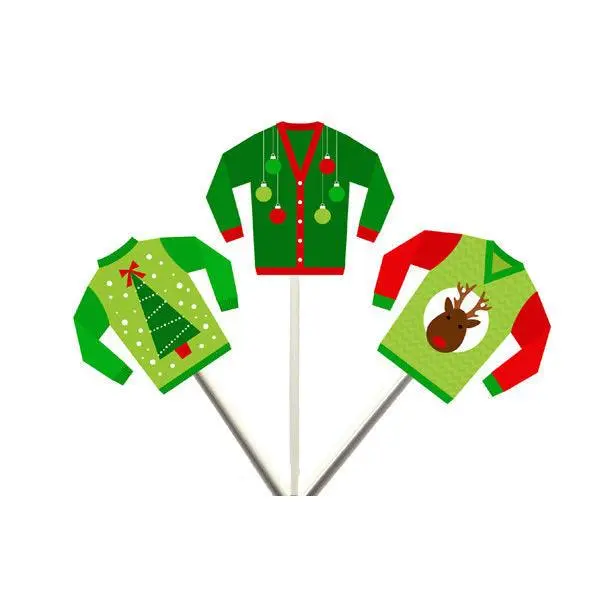 Ugly Sweater Cupcake Toppers, Ugly Sweater Party Cupcake Toppers, Ugly Sweater Party - Ugly Christmas Sweater Party Decorations