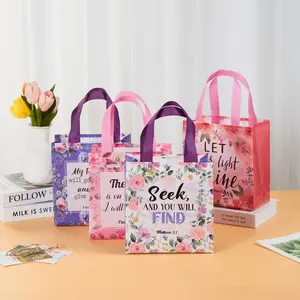 32pcs Bible Verse Gift Bags, Floral Christian Gift Bags, Religious Gift, Wedding Mother's Day Christmas Gifts, Wrapping Bags, Party Favors for Women