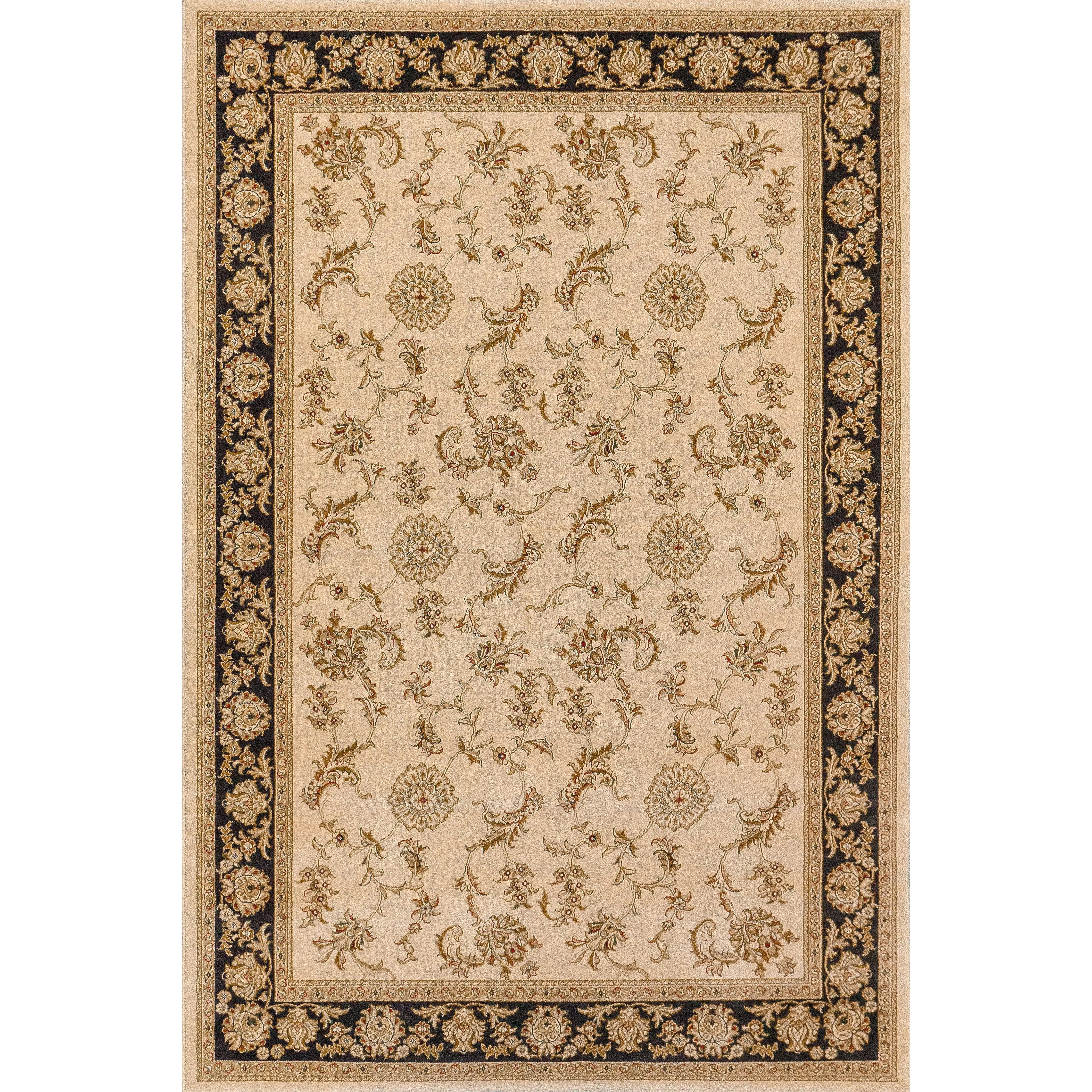 Dynamic Rugs Legacy 58017 Ivory Black Traditional Machine-Made Rug