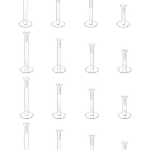 Clear Cartilage Earrings, Plastic Lip Studs, Plastic Piercing Studs, Clear Piercings Perfect for Surgery, Work, Sport for Women Men, 2024 New Style Body Jewelry for Party and Daily Use