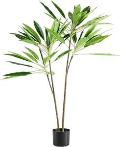 51in Fake Tree Decor, Real Touch Artificial Dracaena Floor Plant in Modern Black Planter for Home Office & Porch #HomeDecor