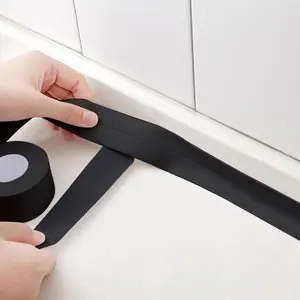 Black Caulk Tape  Self Adhesive Peel & Stick Sealing Strip for Kitchen Countertop Sink Backsplash Bathtub Floor Toilet Vinyl Tile Bathroom Decor,  Than  Sealant Caulking Tube