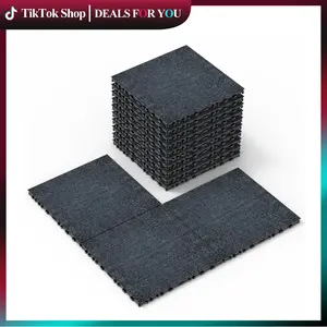 TikTok Shop Dark Grey 36 PCS Interlocking Decking Tiles 12x12 Easy Quick Installation for Porch Poolside Balcony Garden Floorings