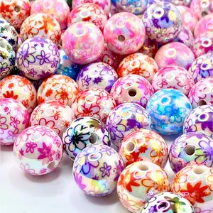 Happiness Blooms from Within Acrylic Beads | 16mm Flower Fancy Beading & Crafting