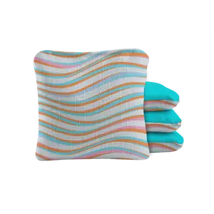 Teal with Waves Synergy Pro Cornhole Bags