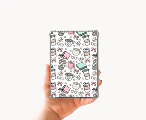 Cozy Cups Kindle E-Reader Case Insert Laminated Card Stock for Device Decoration with Fun Graphics and Personal Touch Fits Inside Clear E-Reader Case