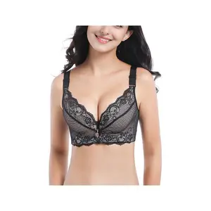 LaceplusSizeSmallChestThickenedUpperSupportPlumpGirlsThinCupBraAdjustableSexyUnderwearforWomenWomen'sV-NeckFitLingerieCasualWomenswearElegantFormalStyleBasicMinimalist