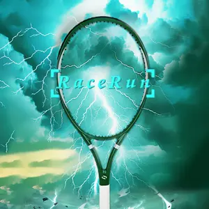 SALYWEE Hot Selling Carbon Fiber Tennis Racket For Adults - RACERUN, 50-60lbs, 305±10g (threading), Free Handglue, High-grade dark green Paddle, Frosted Feel, Professional Training, Balanced Tennis Racket, Light Weight Durable, Best Gifts for Couple