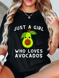 100% Cotton Just A Girl Who Loves Avocados - Avocado & Guacamole T-Shirt
