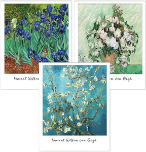 5D Full Drill Diamond Painting 3-Pack, Impressionist Floral Masterpieces, Irises & Almond Blossom DIY Wall Decor Set